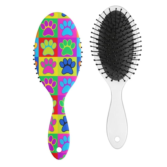 Vintage Dog Illustration Paddle Brush - Smooths Hair Without Static