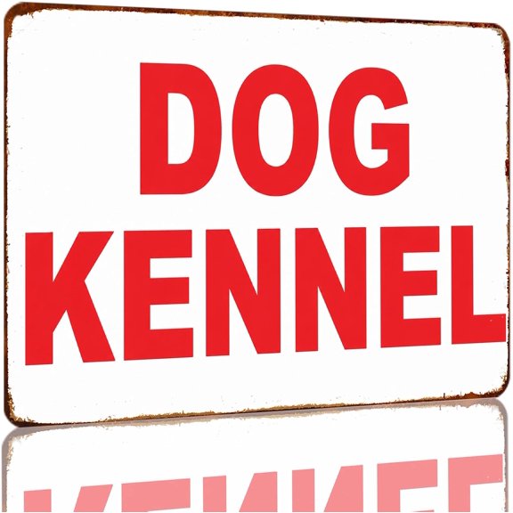 Vintage Dog Kennel Metal Decorative Sign 12x8 Inch - Dog Kennel Notice Retro Aluminum Sign for Gate and Fence