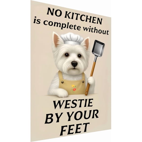 Vintage Dog Kitchen Wall Sign, Tin Sign Decoration for Home Cafe, Restaurant - Funny Pet Lover Metal Poster 12x8 Inch