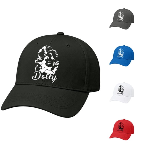 Vintage Dolly Baseball Cap, Country Music Graphic Print Hats, Parton Memorial Hat, Nashville Western Cap, Retro Singer Concert Party Outfit Hat