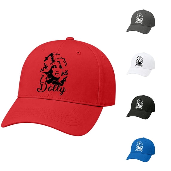 Vintage Dolly Baseball Cap, Country Music Graphic Print Hats, Parton Memorial Hat, Nashville Western Cap, Retro Singer Concert Party Outfit Hat