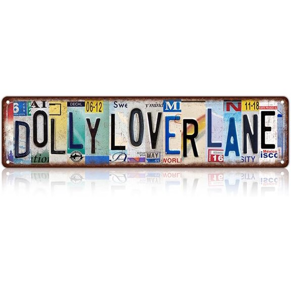 Vintage Dolly Lover Lane Wall Decor Street Signs Home Bar Coffee Metal Tin Signs 16 x 4 Inches