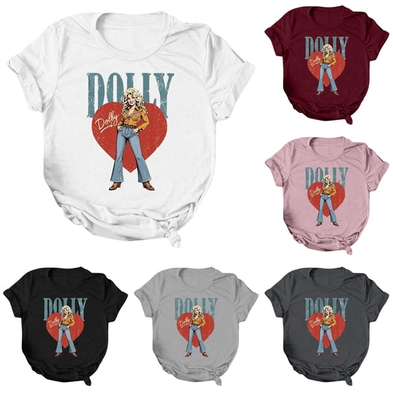 Vintage Dolly Shirt, Parton Memorial T-Shirt, Country Legend Tee, Retro Country Singer Graphic Tee, Women Crewneck Casual Tops