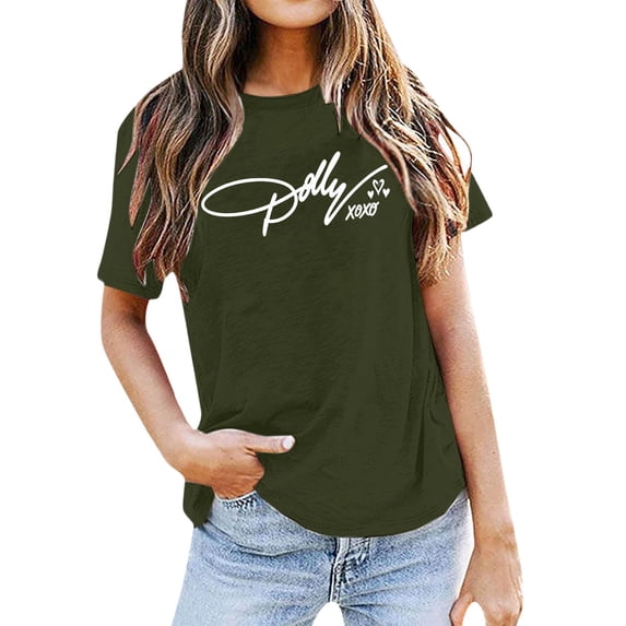 Vintage Dolly Shirt Parton Memorial T-Shirt for Women Short Sleeve T Shirts Casual Comfortable T Shirt Tops Soft Fashion Graphic Tees,M