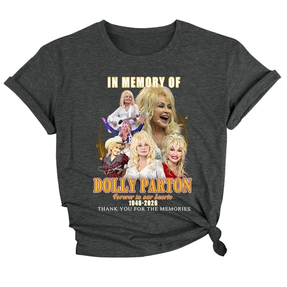 Vintage Dolly Tshirt Parton Memorial T-Shirt for Women Country Music Legend Short Sleeve Crew Neck Graphic Tee Tops