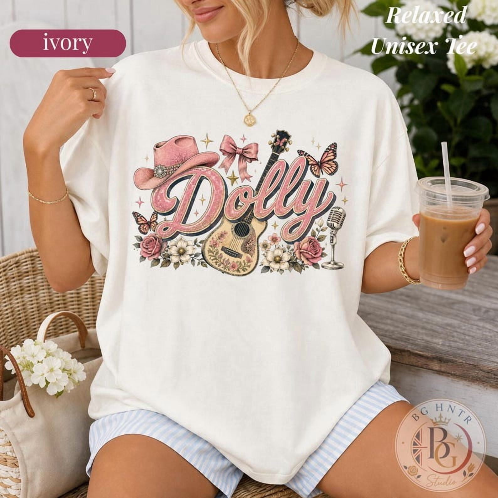 Vintage Dolly Western Guitar Shirt, Country Music Tee, Retro Nashville ...