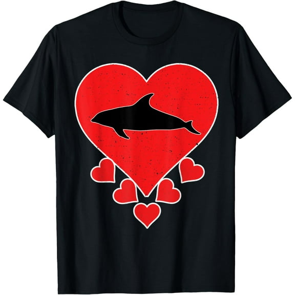 Vintage Dolphin Animal Lover Valentine's Day Dolphin T-Shirt