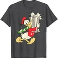 thumbnail image 1 of Vintage Donald Duck with Holiday Present DTG Print Unisex T-Shirt,Dark Heather Grey Color,Size 4XL, 1 of 5