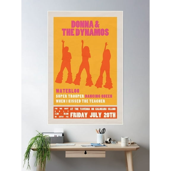 Vintage Donna & The Dynamos Poster Poster Wall Art, Modern Wall Decor For Living Room Bedroom, 8x12 UNFRAMED