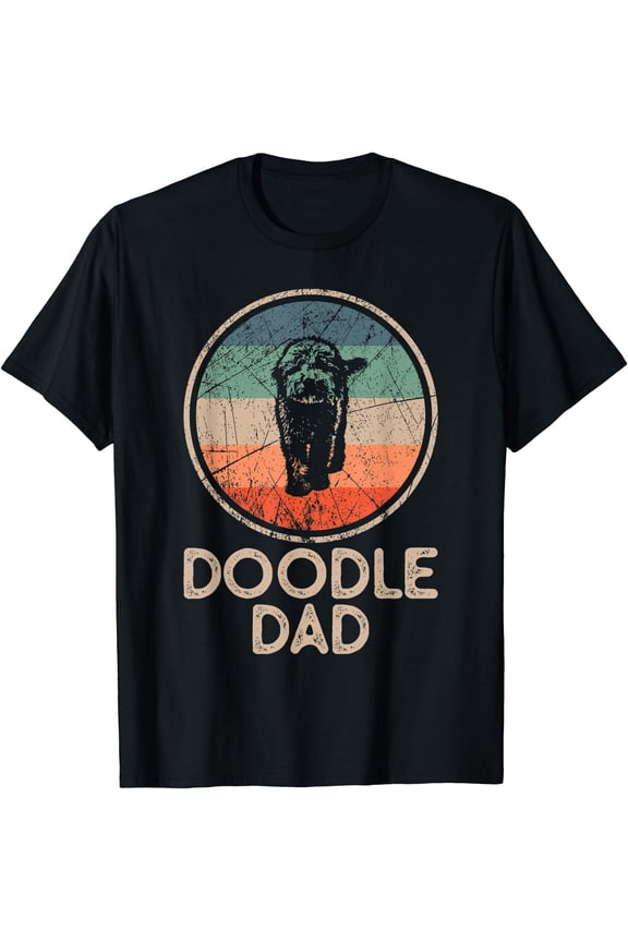 Vintage Doodle Dad Dog Silhouette T-Shirt - Pet Lover Gift