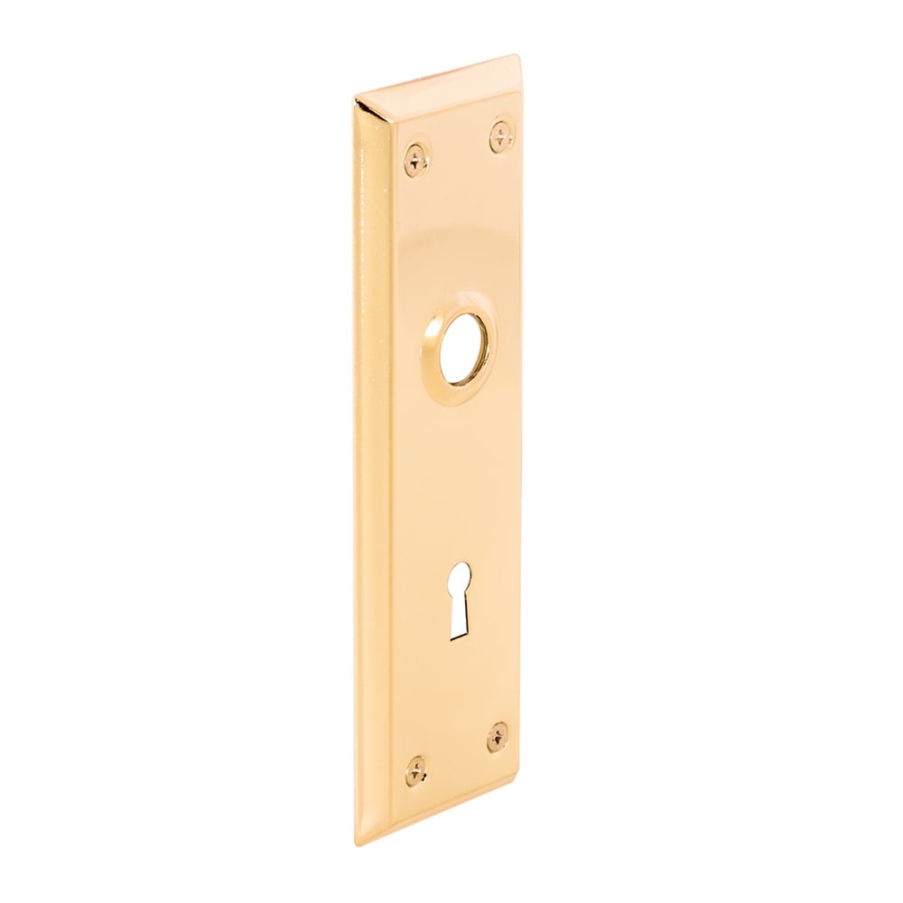 Vintage Brass Plated Steel Door Escutcheon Plates, 2-Pack