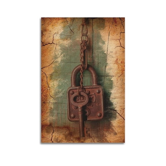 Vintage Door Lock And Key Picture Is Suitable for Living Room Wall Decoration Poster Poster for Room Aesthetic Posters & Prints on Canvas Wall Art Poster for Room