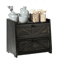 thumbnail image 1 of Vintage Double Layer Bread Box for Kitchen Countertop, Bamboo Bread Storage Container, Breadbox for Homemade Bread, Large Capacity Bread Bin(Black), 1 of 6