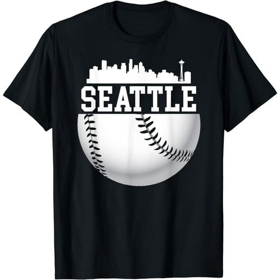 Vintage Downtown Seattle Shirt Baseball Retro Washington T-Shirt
