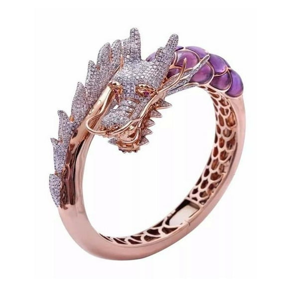 Vintage Dragon Open Ring for Men Green Eyes Heroic Spirit Silver Color Dragon Hyperbole Male Rings Punk Party