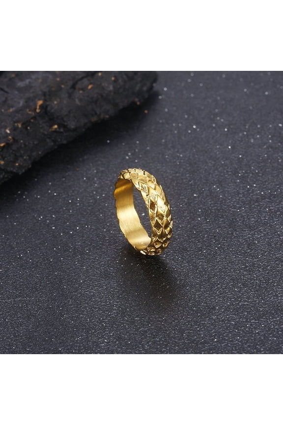 Vintage Dragon Scale Ring Men Women Punk Hierarchy 14K Yellow Gold Ring Fashional Gold Color Cocktail Party Engagement Jewelry Hallowmas