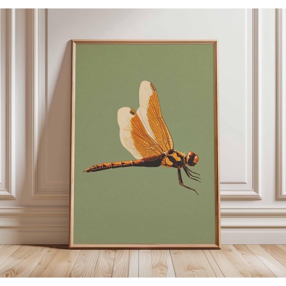Vintage Dragonfly Botanical Poster Unframed Paper Print