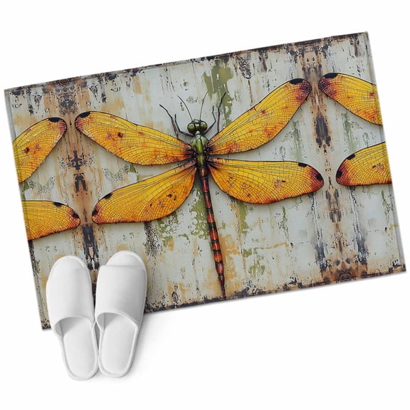 Vintage Dragonfly Large Area Rugs for Bedroom Living Room, Soft Non Slip Carpet Bedside Rug, Spring Summer Abstract Oil Painting Rectangular Floor Cover Kitchen Accent Rug 2'x3' for Office