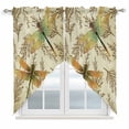 thumbnail image 1 of Vintage Dragonfly Swag Curtains for Kitchen/Bedroom/Living Room, Vintage Brown Tree Branch Scalloped Curtains 63 Inch Long, Rod Pocket Window Swag Topper Curtains Valances 2 Panels Set 36"x63", 1 of 8