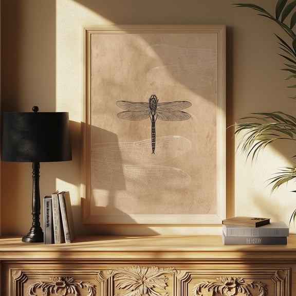 Vintage Dragonfly Wall Art Print Poster Botanical Insect Illustration, Size 16x24 UNFFRAMED F03.1.8l659