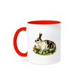 thumbnail image 1 of Vintage Drawing Of A Spotted Bunny Among Flowers, 15oz Two-Tone Red Mug, 1 of 7
