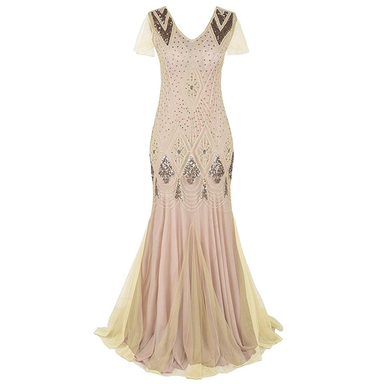 Vintage Dress for Women 1920s Sleeveless Sequin Dresses for Evening ...