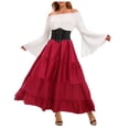 thumbnail image 1 of Vintage Dress for Women Attire Court Stage Performance Party Occasions Plus Size Elaborate Attire Red Cloak, 1 of 5