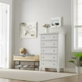 thumbnail image 1 of Vintage Dresser for Bedroom with 5 Drawers, Chest Drawers with Metal Handles, Wood Organizer Storage for Living Room, Entryway, Oak White, 1 of 6