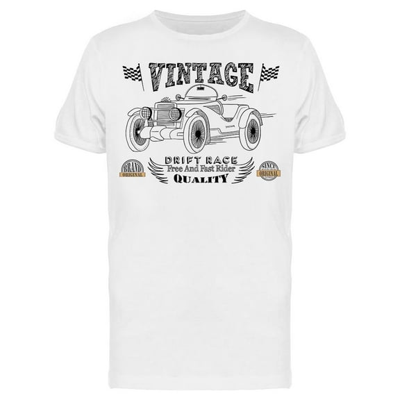 Vintage, Drift Race Car T-Shirt Men -Image by Shutterstock, Male XX-Large