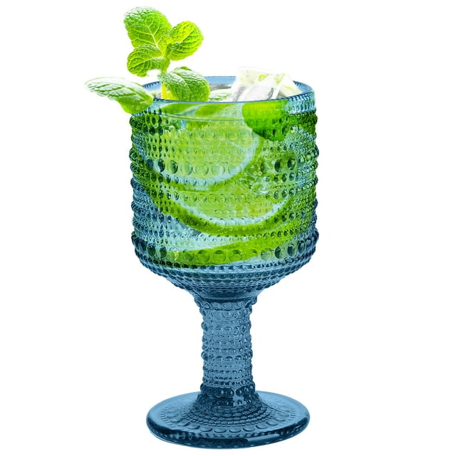 Vintage Drinking Glasses,Clear Hobnail Glasses Tumbler, Embossed Design