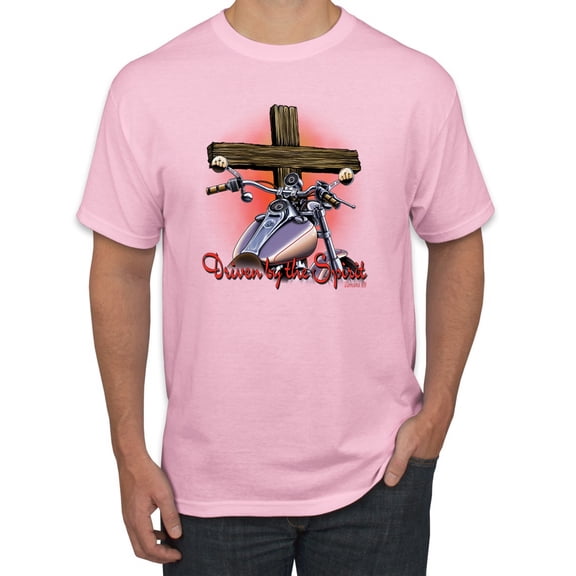 Vintage Driven By The Spirit Christian Verse Inspirational/Christian Men's Graphic T-Shirt, Light Pink, X-Large