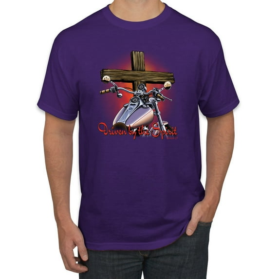 Vintage Driven By The Spirit Christian Verse Inspirational/Christian Men's Graphic T-Shirt, Purple, X-Large
