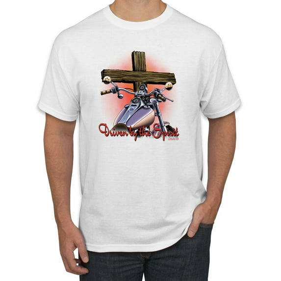 Vintage Driven By The Spirit Christian Verse Inspirational/Christian Men's Graphic T-Shirt, White, 3XL
