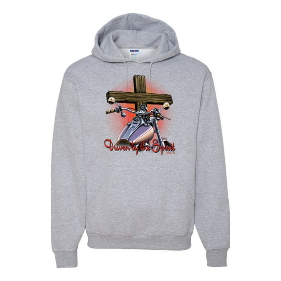 Vintage Driven By The Spirit Christian Verse Inspirational/Christian Unisex Graphic Hoodie Sweatshirt, Heather Grey, X-Large
