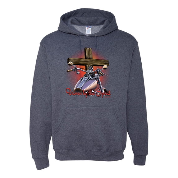 Vintage Driven By The Spirit Christian Verse Inspirational/Christian Unisex Graphic Hoodie Sweatshirt, Vintage Heather Navy, Medium