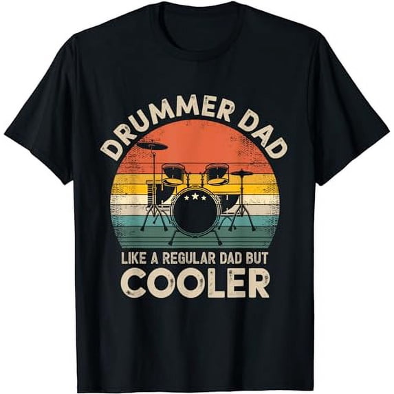 Vintage Drummer Dad Like A Regular Retro Drums Dad T-Shirt