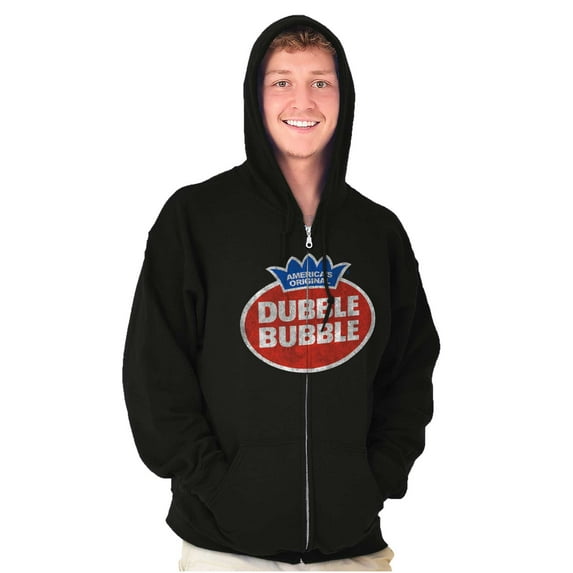 Vintage Dubble Bubble Gum Double Logo Unisex Plus Size Zip Hoodie Brisco Brands 2X