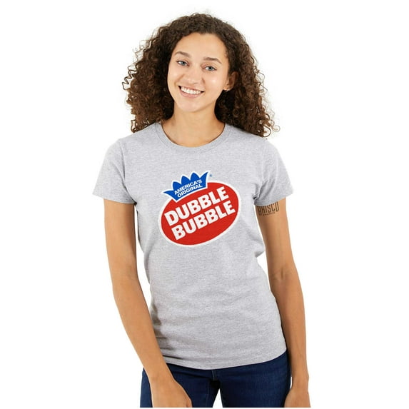 Vintage Dubble Bubble Gum Double Logo Women's T Shirt Ladies Tee Brisco Brands L