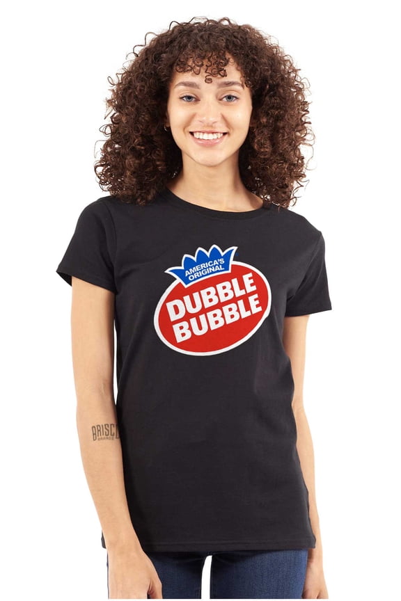Vintage Dubble Bubble Gum Double Logo Women's T Shirt Ladies Tee Brisco Brands S