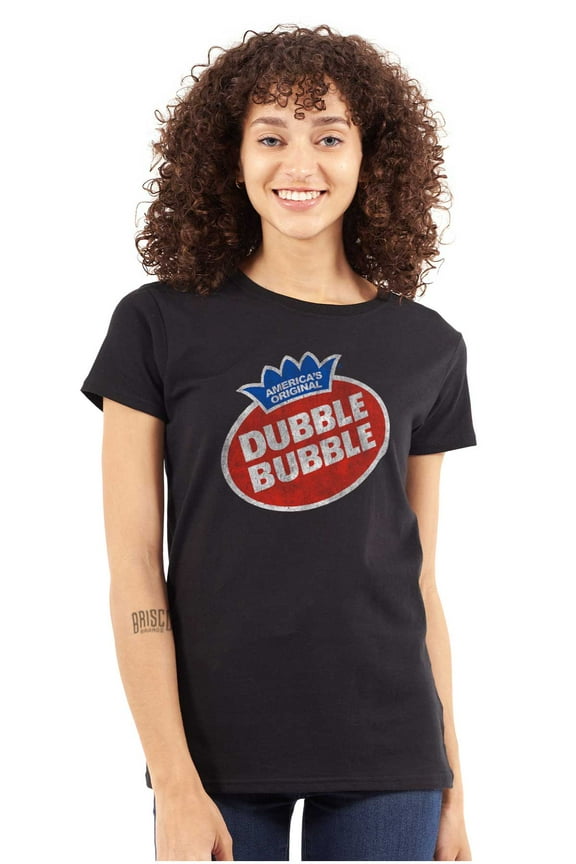 Vintage Dubble Bubble Gum Double Logo Women's T Shirt Ladies Tee Brisco Brands S