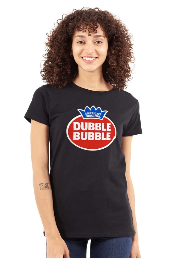 Vintage Dubble Bubble Gum Double Logo Women's T Shirt Ladies Tee Brisco Brands S