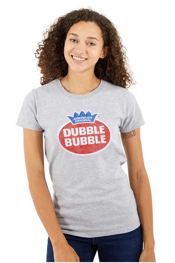 Vintage Dubble Bubble Gum Double Logo Women's T Shirt Ladies Tee Brisco Brands X