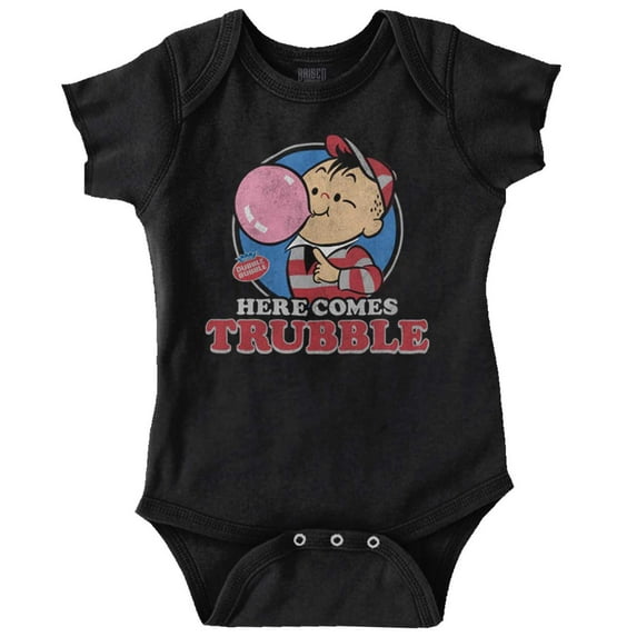 Vintage Dubble Bubble Here Comes Trouble Romper Boys or Girls Infant Baby Brisco Brands 12M