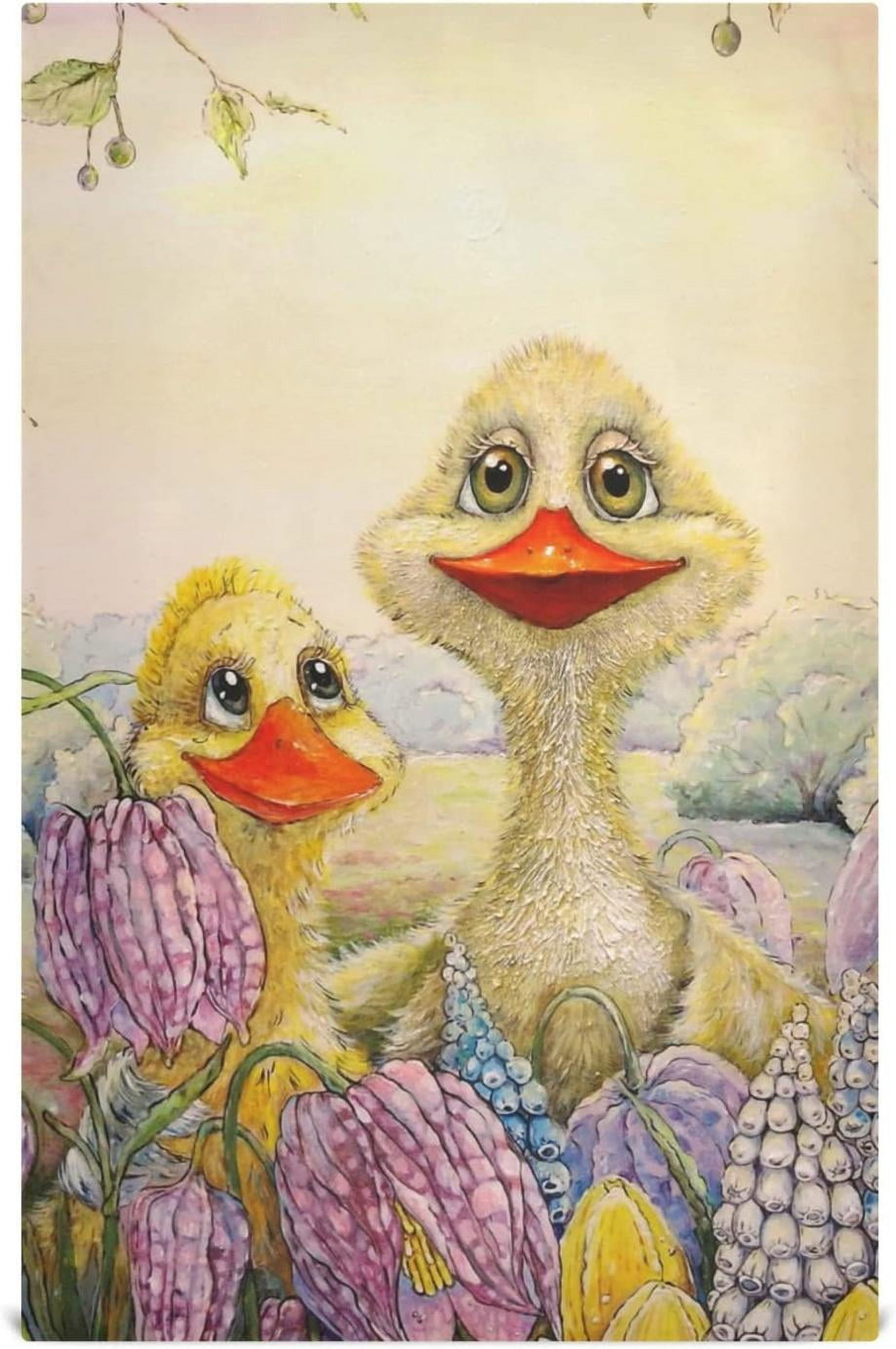 Vintage Duck Flowers Kitchen Tea Towels Set of 1 Absorbent Hand Dish