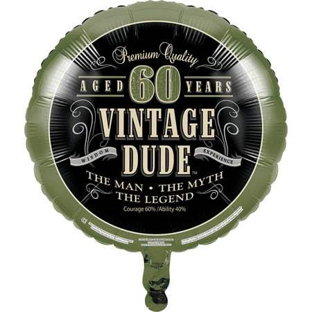 Vintage Dude 60th Birthday Mylar Balloon