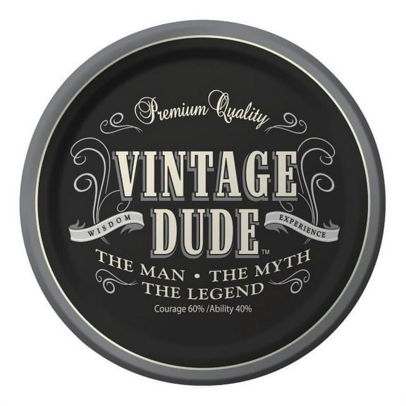 Vintage Dude 9" Luncheon Plates (8 Pack) - Party Supplies