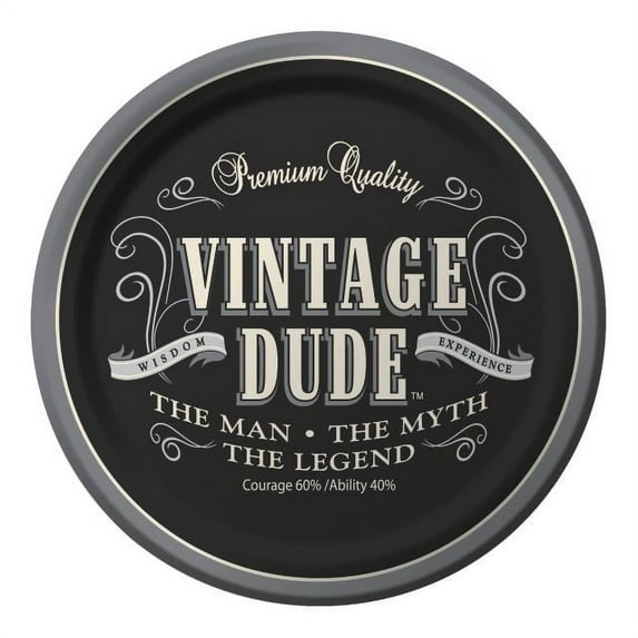 Vintage Dude 9" Luncheon Plates (8 Pack) - Party Supplies