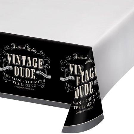 Vintage Dude Plastic Tablecloths, 3 Count