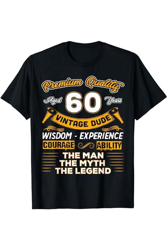 Vintage Dude The Man Myth Legend 60 Yrs 60th Birthday Shirt T-Shirt