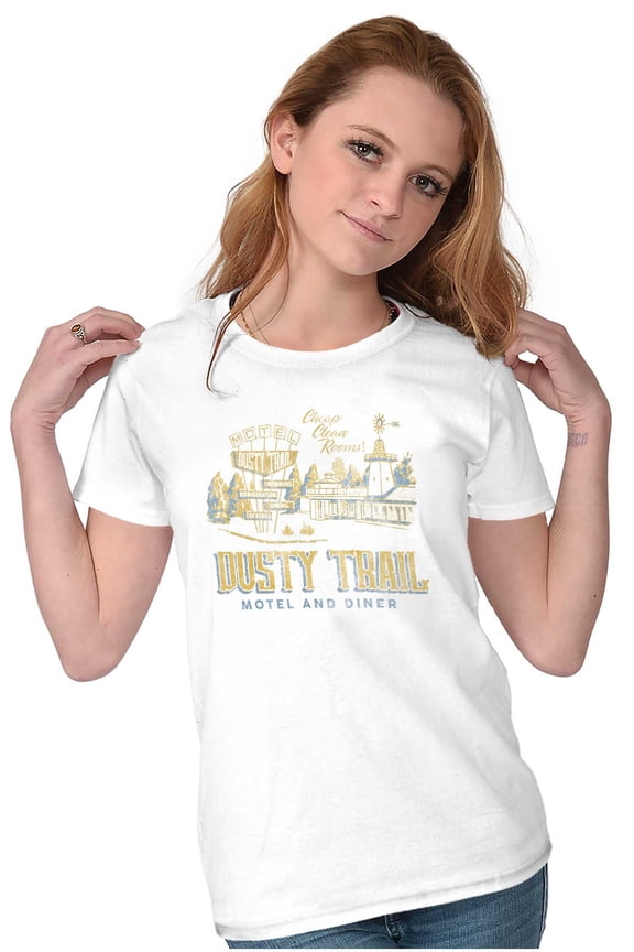 Vintage Dusty Trail Motel and Diner Womens Slim Fit Graphic Tee Brisco Brands M